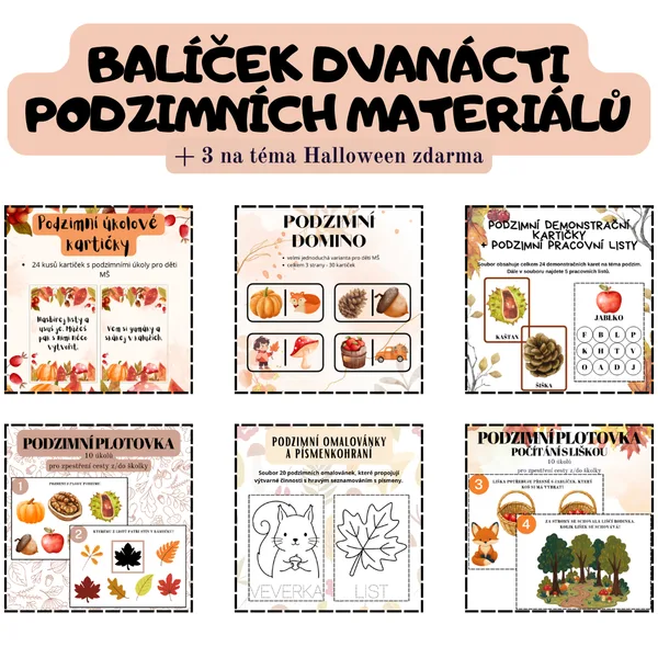 Balíček dvanácti podzimních materiálů