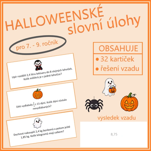 Halloweenské slovní úlohy (pro 7. – 9. ročník)