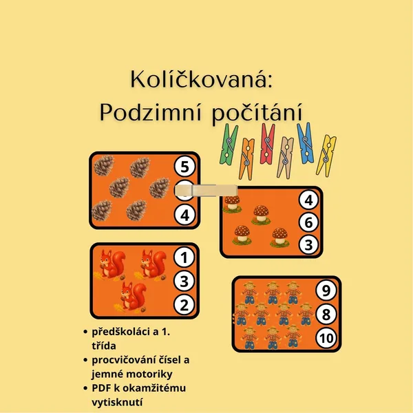 Kolíčkovaná - Podzimní počítání 🍁