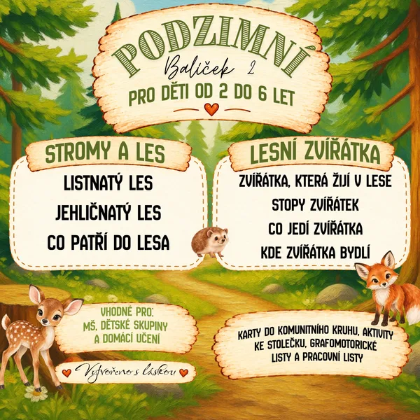 🍂 PODZIMNÍ BALÍČEK 2 | STROMY A LES + LESNÍ ZVÍŘÁTKA 🌳🦊