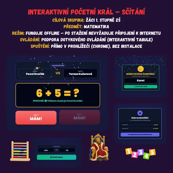 Interaktivní početní král - Sčítání