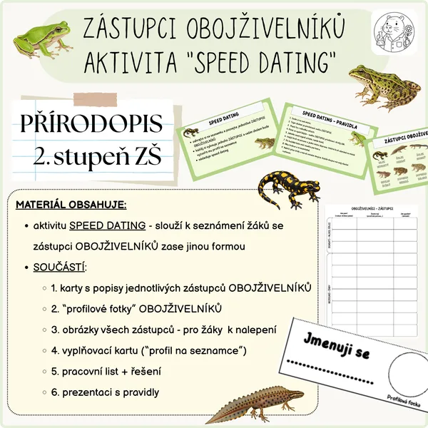 Zástupci obojživelníků - aktivita Speed dating