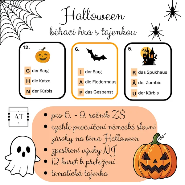 Halloween - běhací hra s tajenkou