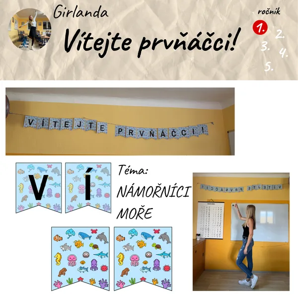 GIRLANDA Vítejte prvňáčci!