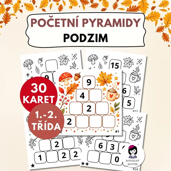Podzimní početní pyramidy | Podzim | 1-20| Počítání | Matematika