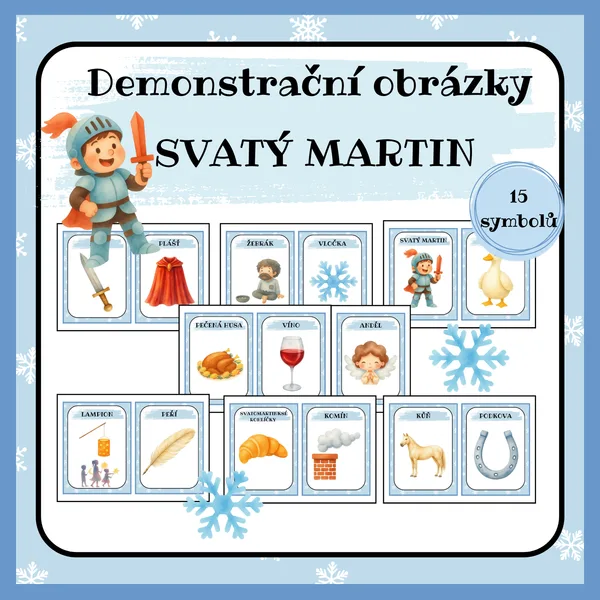 SVATÝ MARTIN - demonstrační obrázky s vysvětlivkou