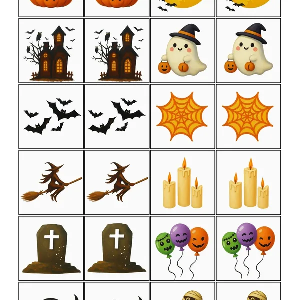 Halloweenské pexeso (prosvětlovací obrázky)