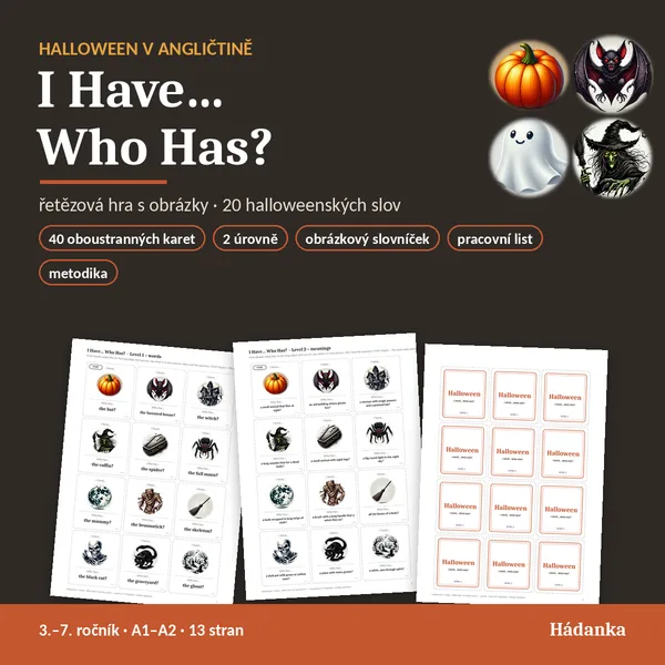 Halloween: I Have… Who Has? – řetězová hra s obrázky