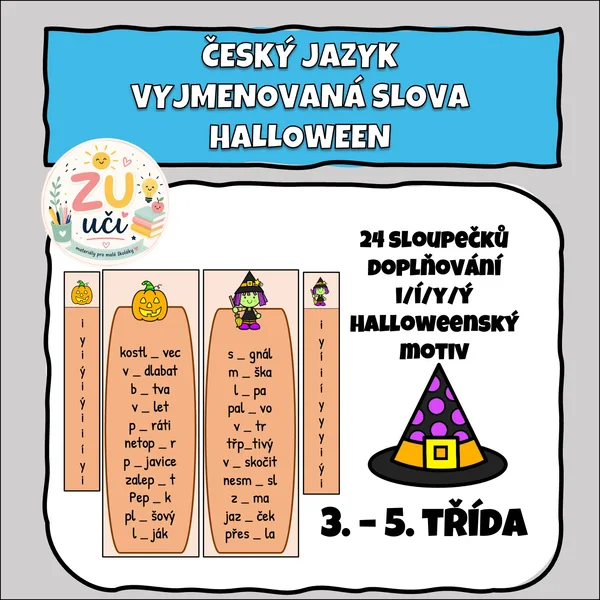 Vyjmenovaná slova - Sloupečky - Halloween