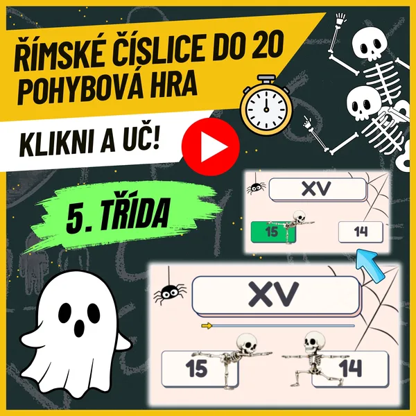 HALLOWEENSKÁ ROZCVIČKA - římské číslice do 20