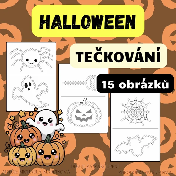 Tečkování - Halloween - 15 obrázků