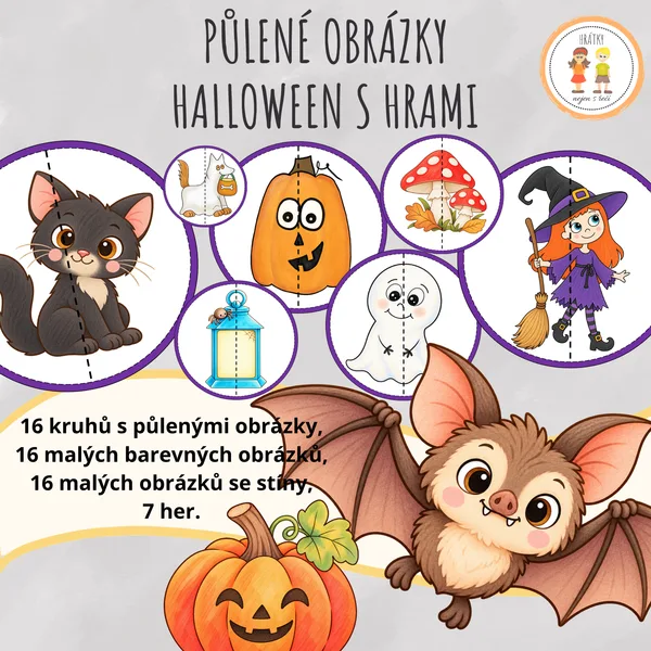 Halloween s hrami - Půlené obrázky