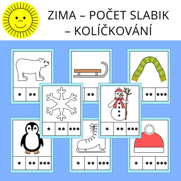 ZIMA – POČET SLABIK – KOLÍČKOVÁNÍ