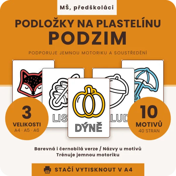 Modelovací podložky na plastelínu: PODZIM