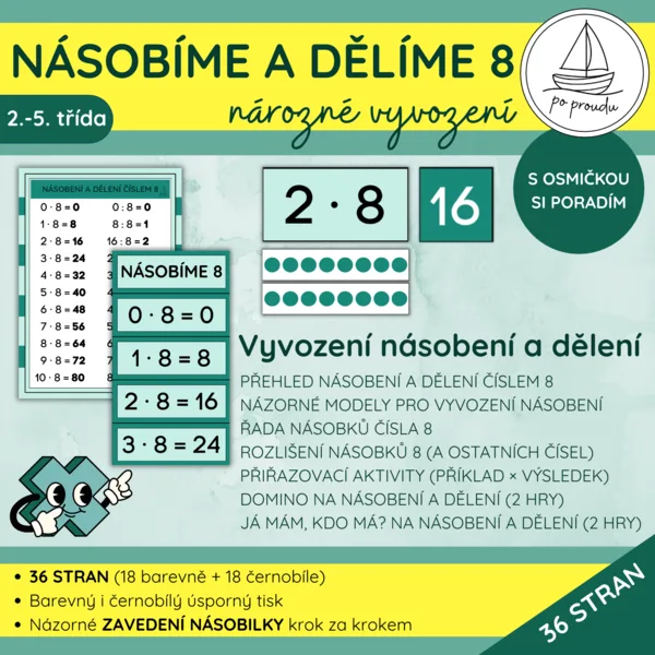 Malá násobilka | násobení a dělení 8 názorně