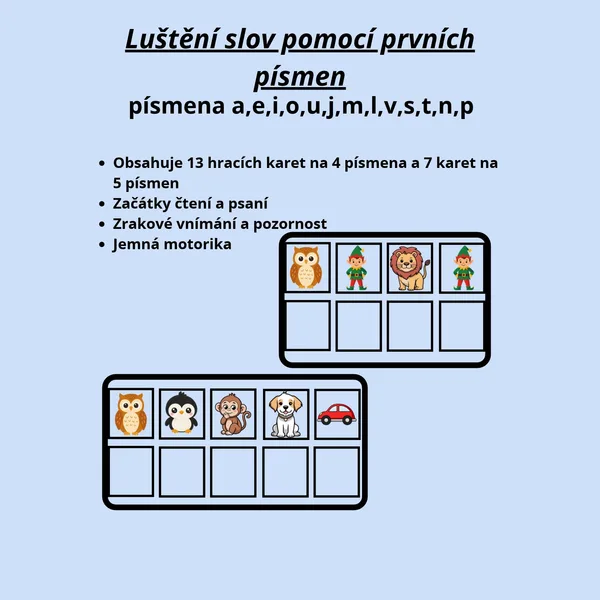 Luštění slov pomocí prvních písmen