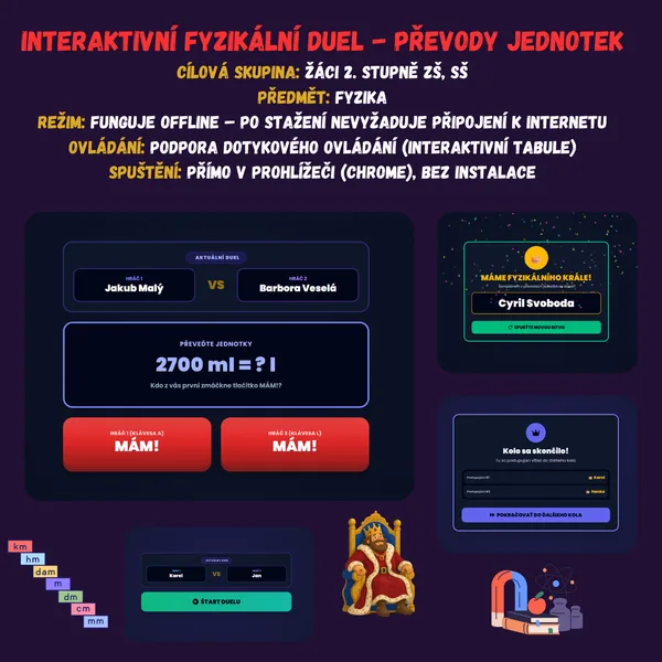 Interaktivní fyzikální duel - Převody jednotek