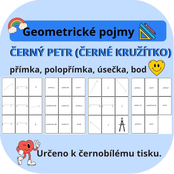 Geometrické pojmy- Černý Petr (ČERNÉ KRUŽÍTKO)