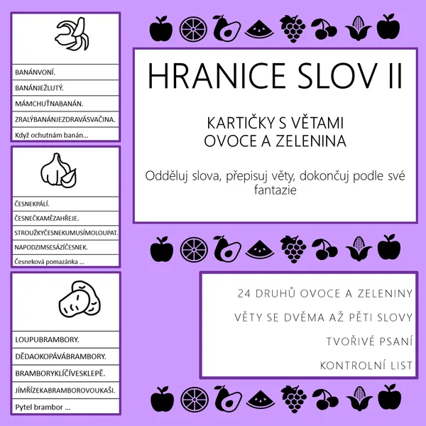 HRANICE SLOV II - kartičky s větami