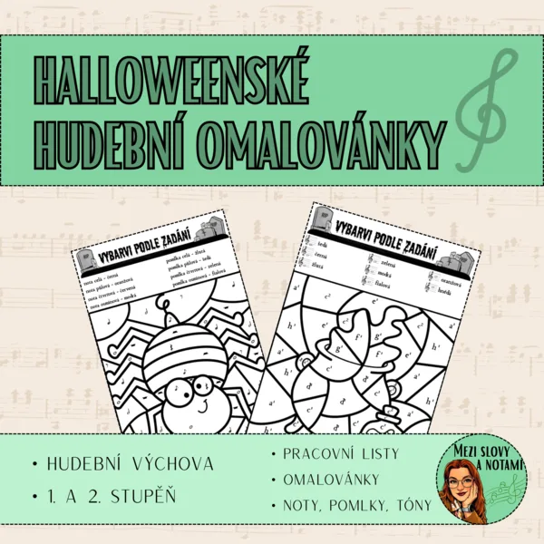 Halloweenské hudební omalovánky