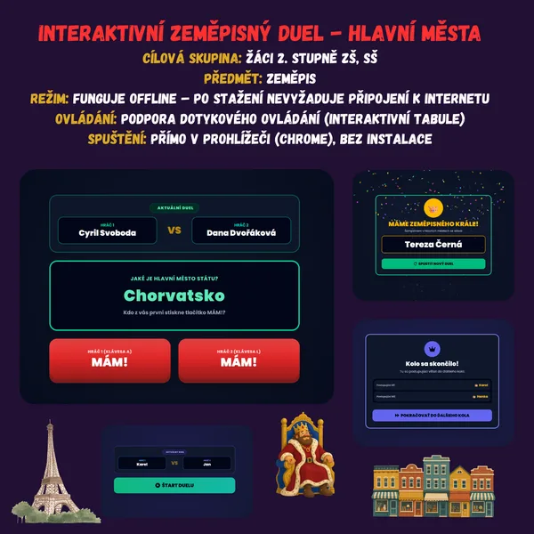 Interaktivní zeměpisný duel - Hlavní města