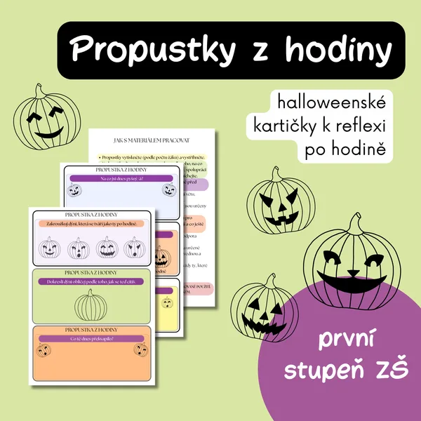 Halloweenské propustky - exit tickets - reflexe, hodnocení