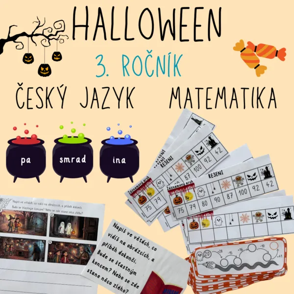 Halloweenská stanoviště pro 3. ročník – čeština a matematika