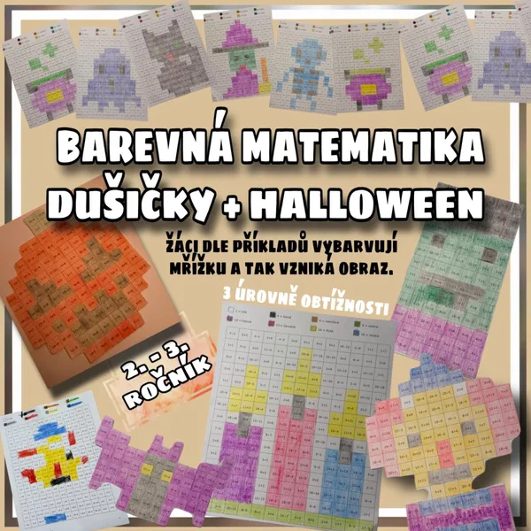 Halloween, dušičky - barevná matematika
