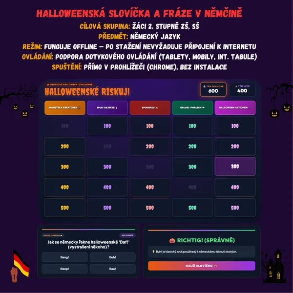 Halloweenské riskuj - Němčina