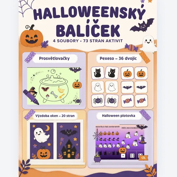 HALLOWEEN BALÍČEK 🎃 73 stran aktivit pro MŠ