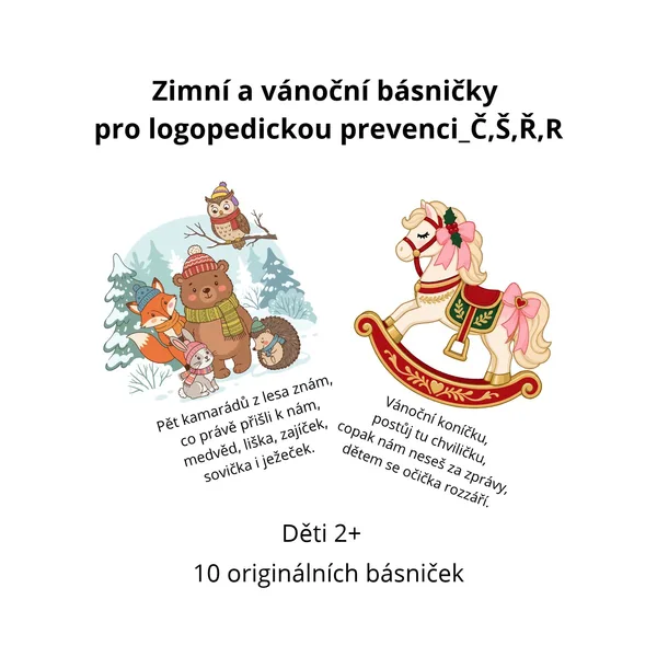 Zimní a Vánoční básničky pro logopedickou prevenci Č,Š,Ř,R