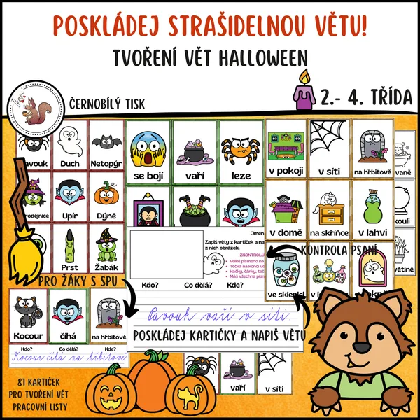Poskládej strašidelnou větu - Halloween
