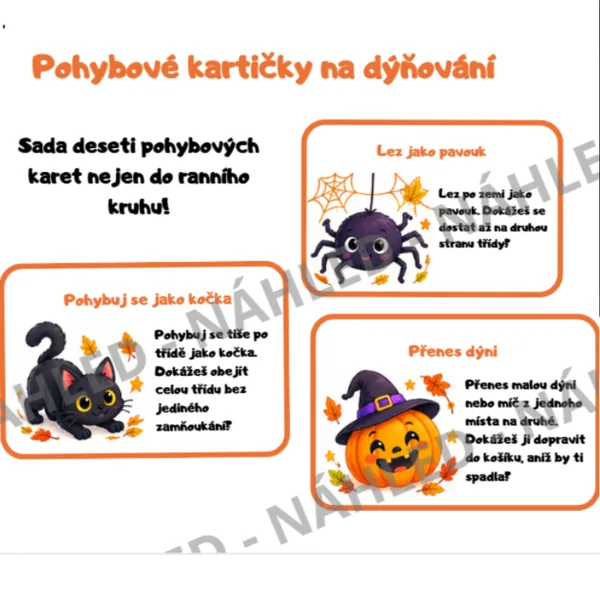 Pohybové kartičky na dýňování