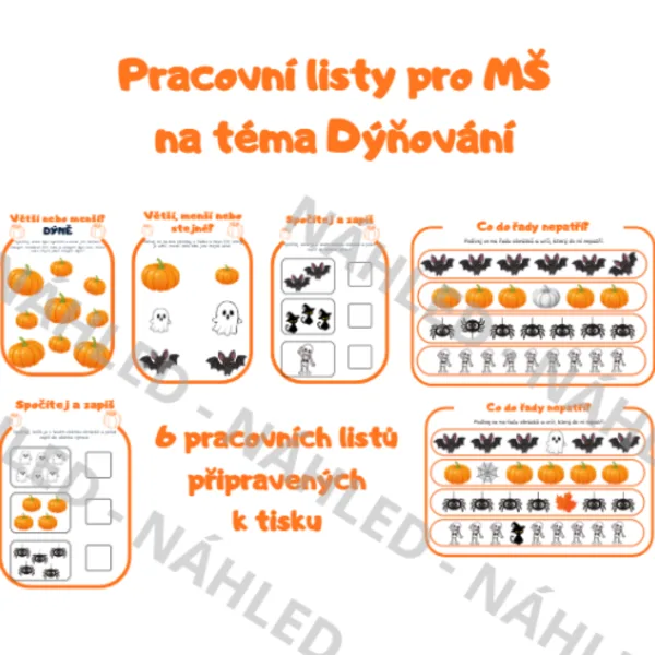 Pracovní listy na téma Dýňování