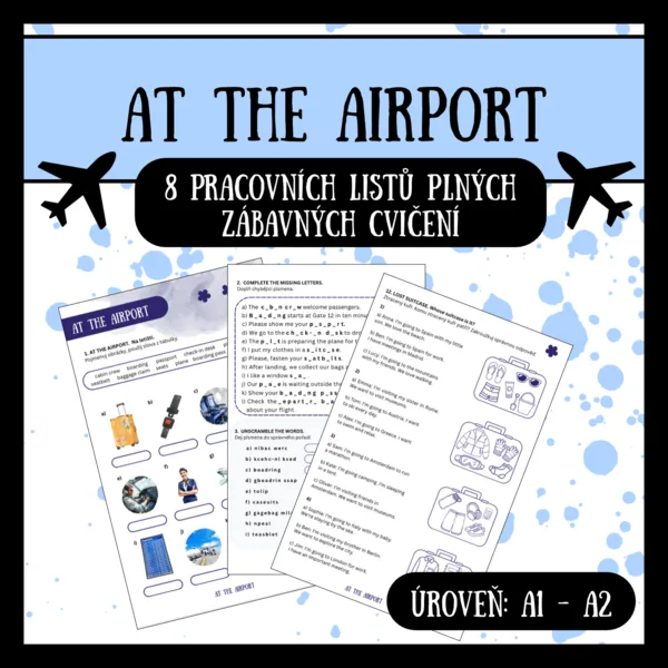 At the airport - na letišti - pracovní listy - A1 / A2