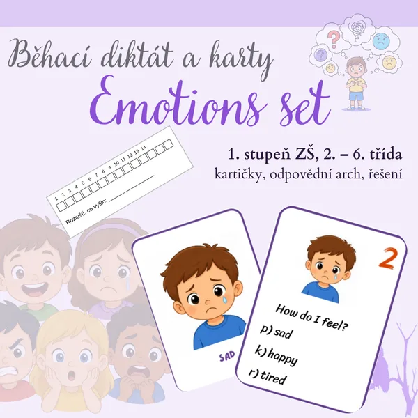 Emoce set - anglický jazyk 1.stupeň