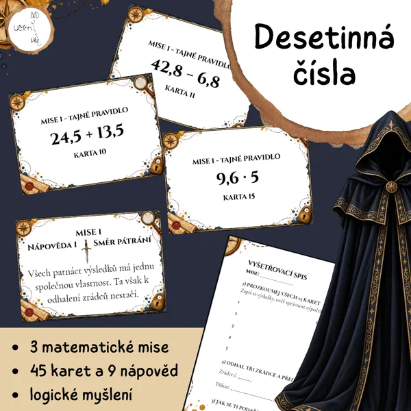 Matematičtí zrádci – Desetinná čísla (3 detektivní mise)