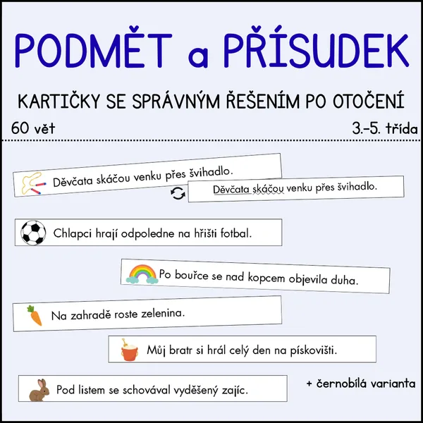 Určování podmětu a přísudku - základní skladební dvojice