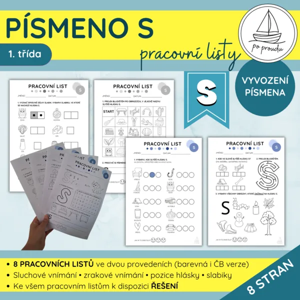 Písmeno S | 8 pracovních listů