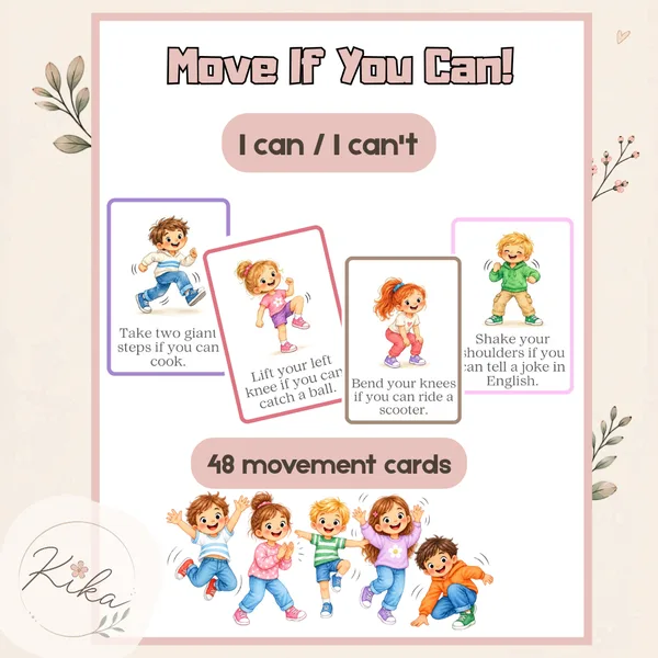 Move If You Can! – Can / Can’t | English Warmer