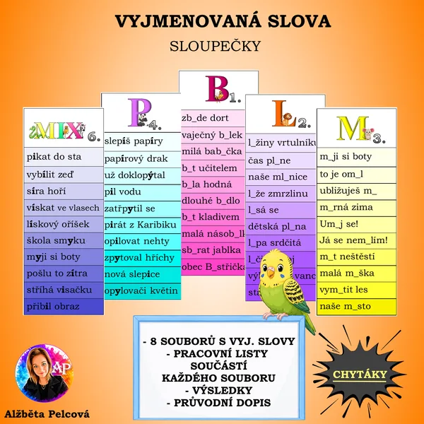 VYJMENOVANÁ SLOVA - chytáky (sloupečky)