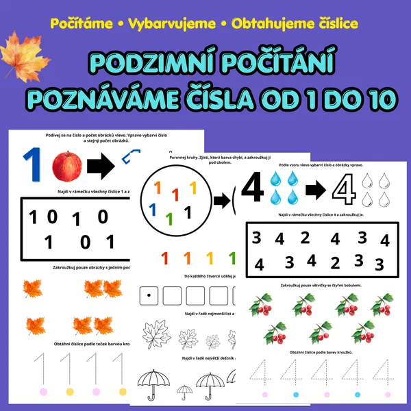 PODZIMNÍ POČÍTÁNÍ – ČÍSLA OD 1 DO 10