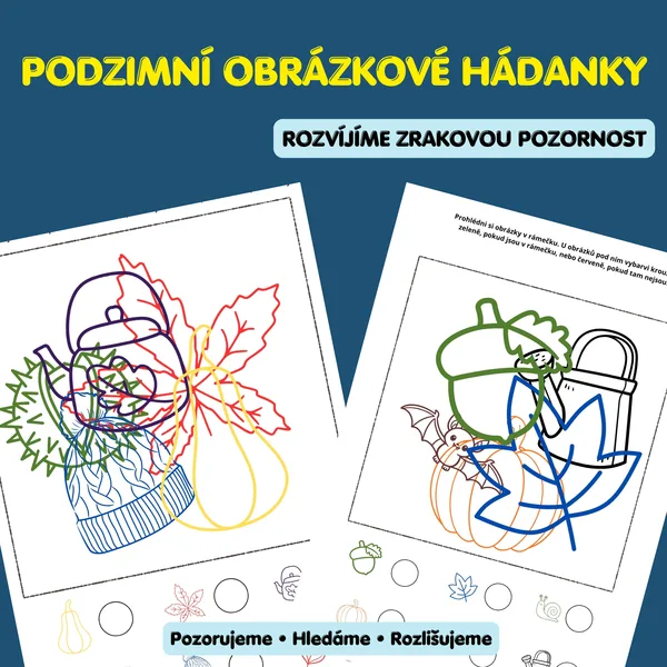 PODZIMNÍ OBRÁZKOVÉ HÁDANKY – ROZVÍJÍME ZRAKOVOU POZORNOST