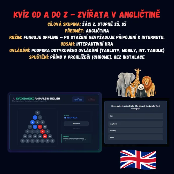 Kvíz od A do Z - Zvířata v angličtině