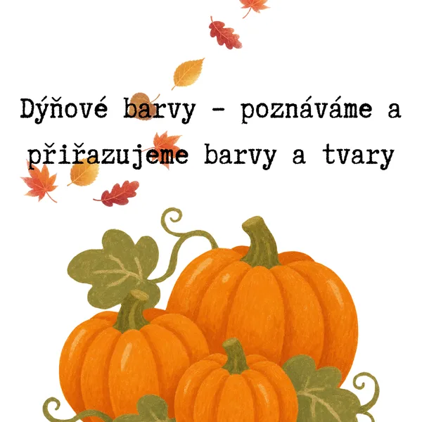 Dýňové barvy – poznáváme a přiřazujeme barvy a tvary🎃🎃