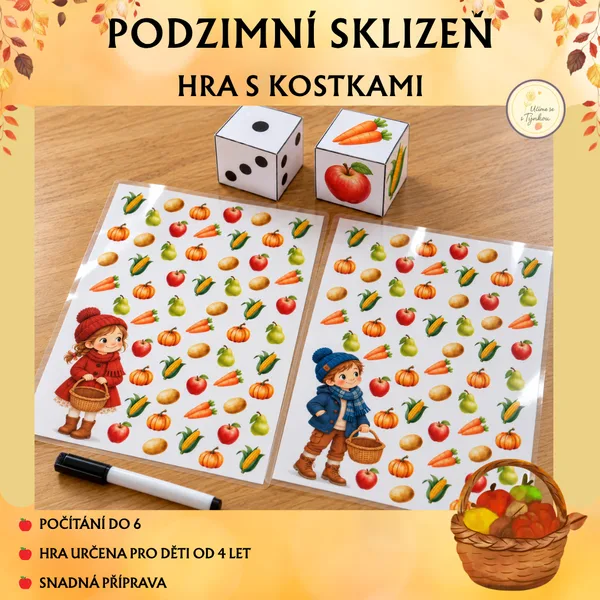 Podzimní sklizeň - hra s kostkami