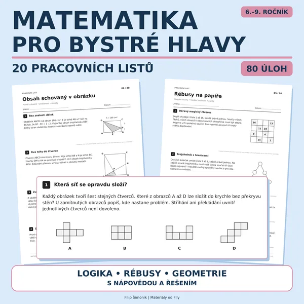 Matematika pro bystré hlavy – 80 náročných úloh s nápovědou a postupy řešení