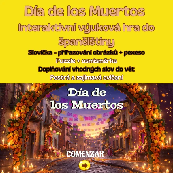 Día de los Muertos - interaktivní online výuková hra do španělštiny