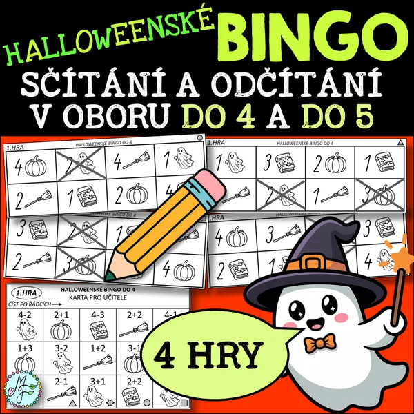 HALLOWEENSKÉ BINGO DO 4 a 5
