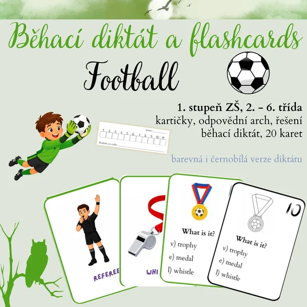 Football - běhací diktát a flashcards